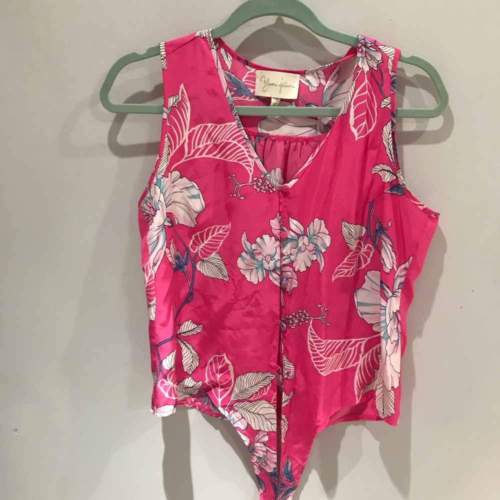 Yumi Kim pink front tie sleeves blouse